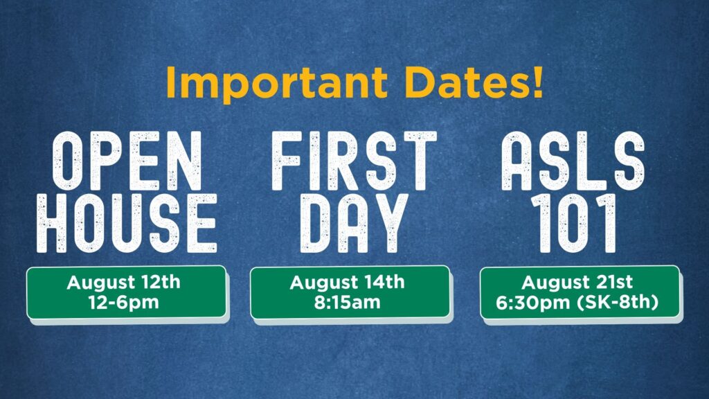 Important Dates for back to school at Abiding Savior Lutheran School